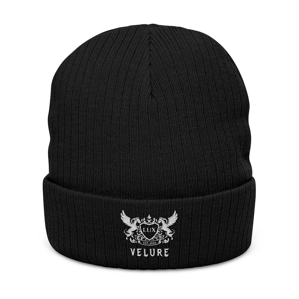 Thumbnail: Velure Embroidered Ribbed Knit Beanie — Winter Hat