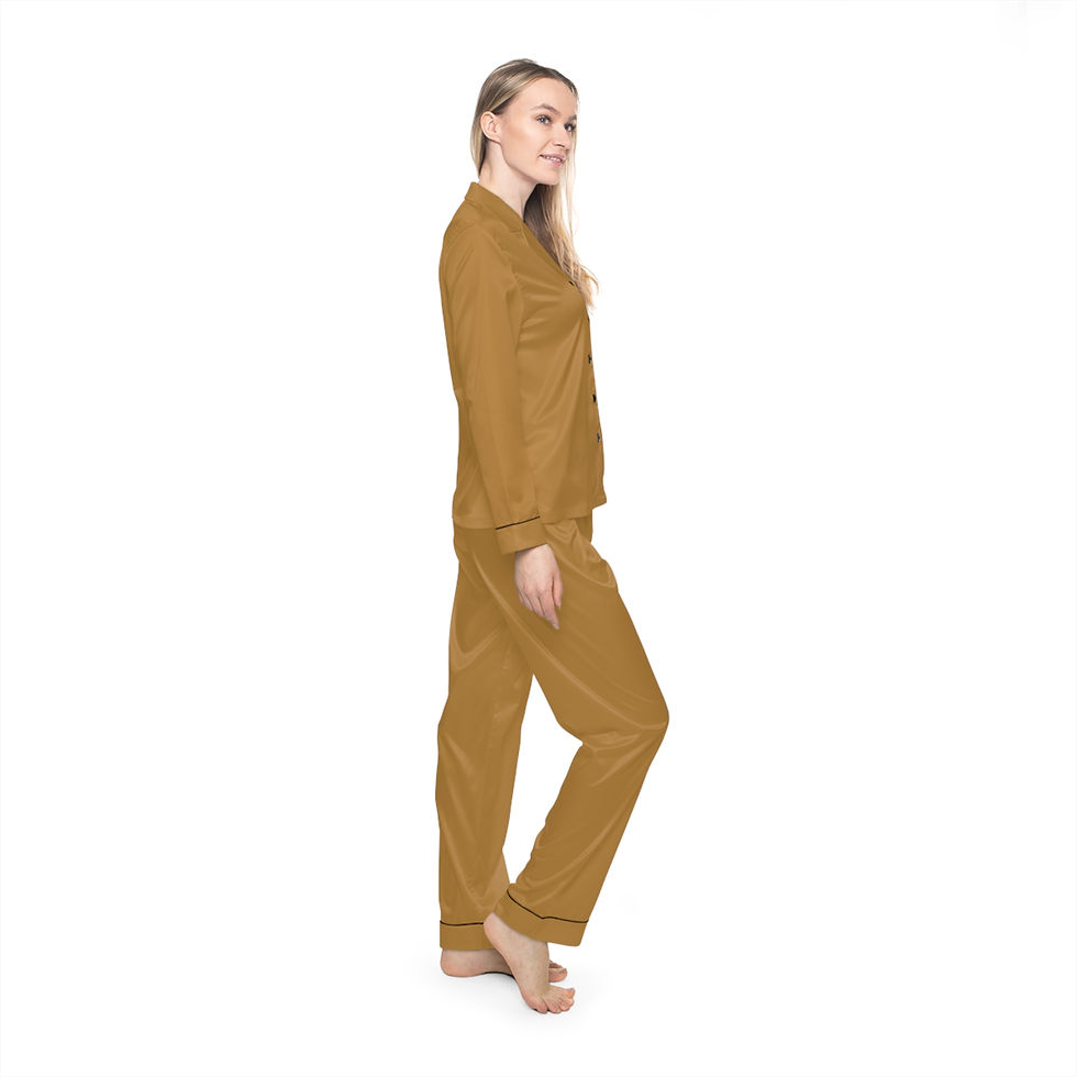 Thumbnail: Velure Peanut Butter Brown Women's Satin Pajamas