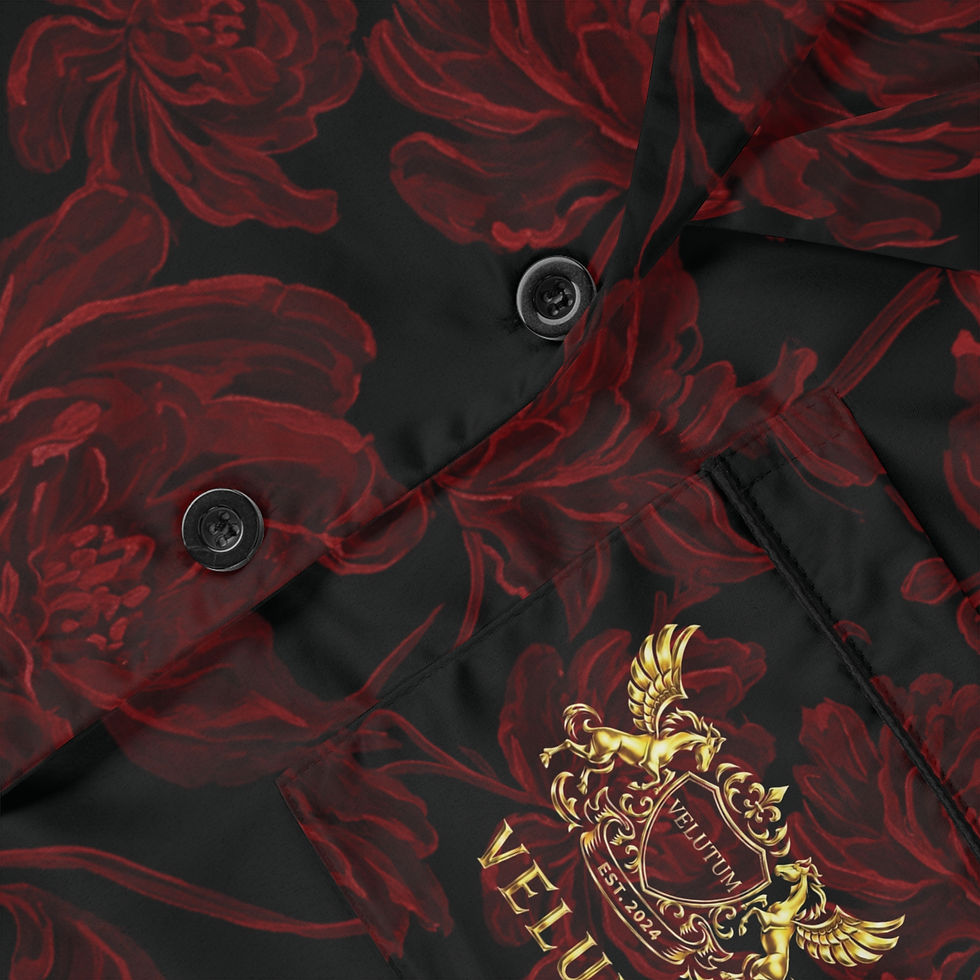 Thumbnail: Velure Red & Black Inverted Color Floral Women's Satin Pajamas