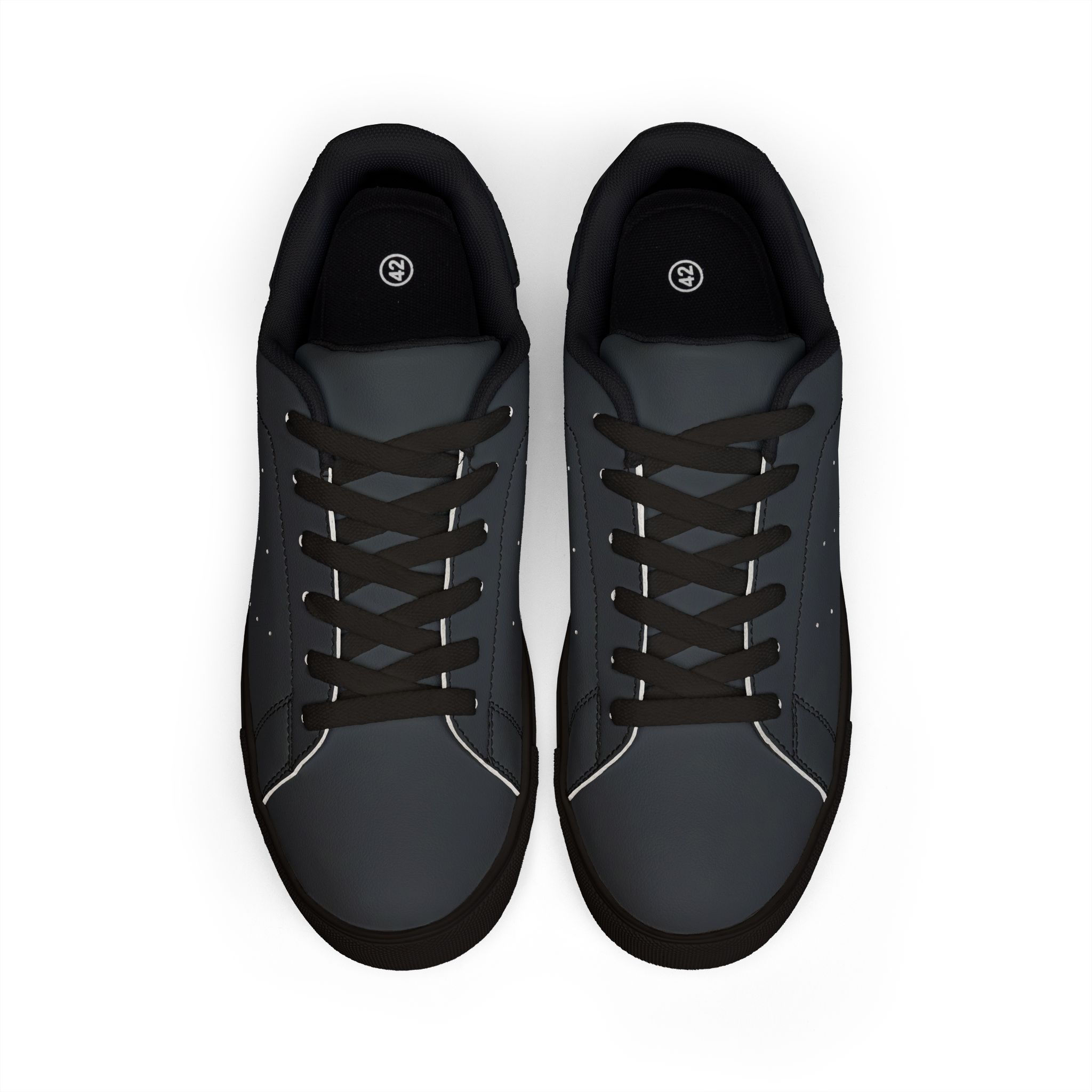 Charcoal Gray Leather Sneakers