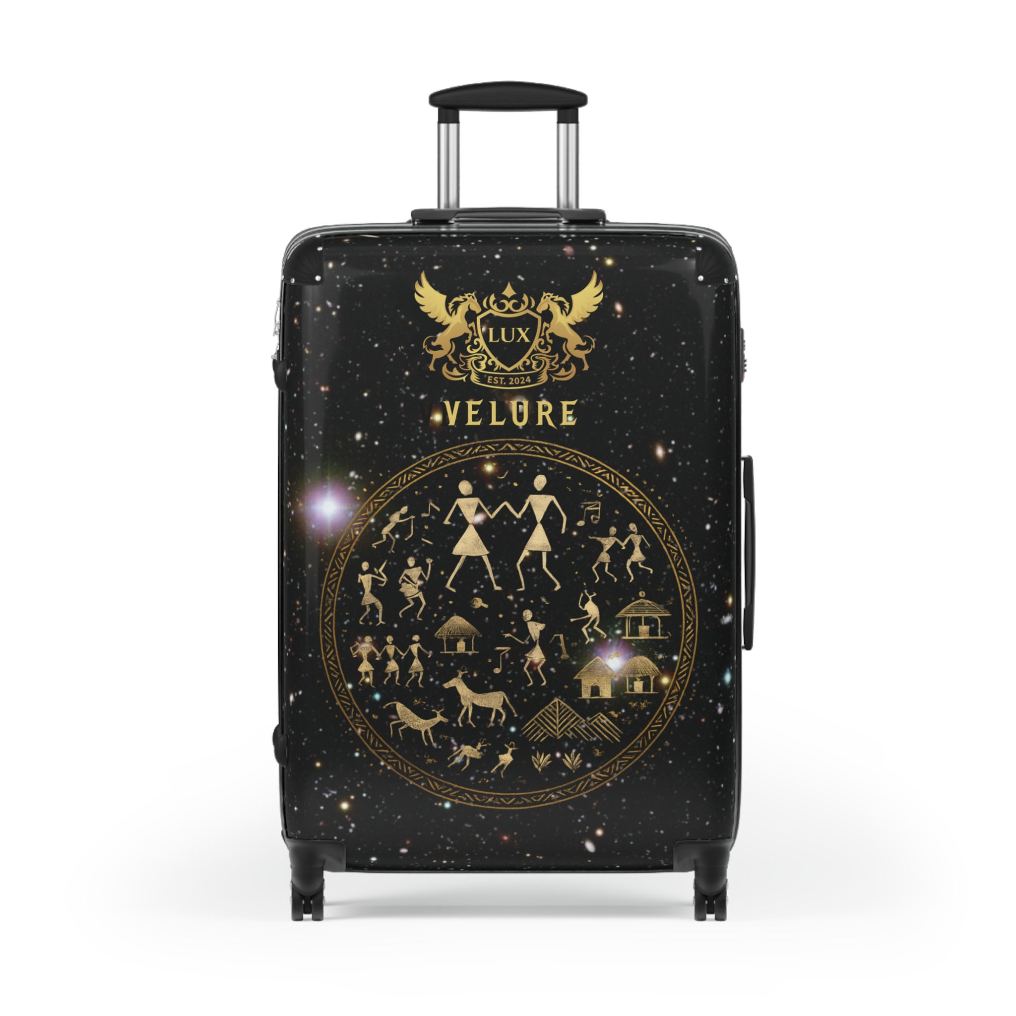 Velure Warli Tribal Art Watercolor  Carry-On Suitcase