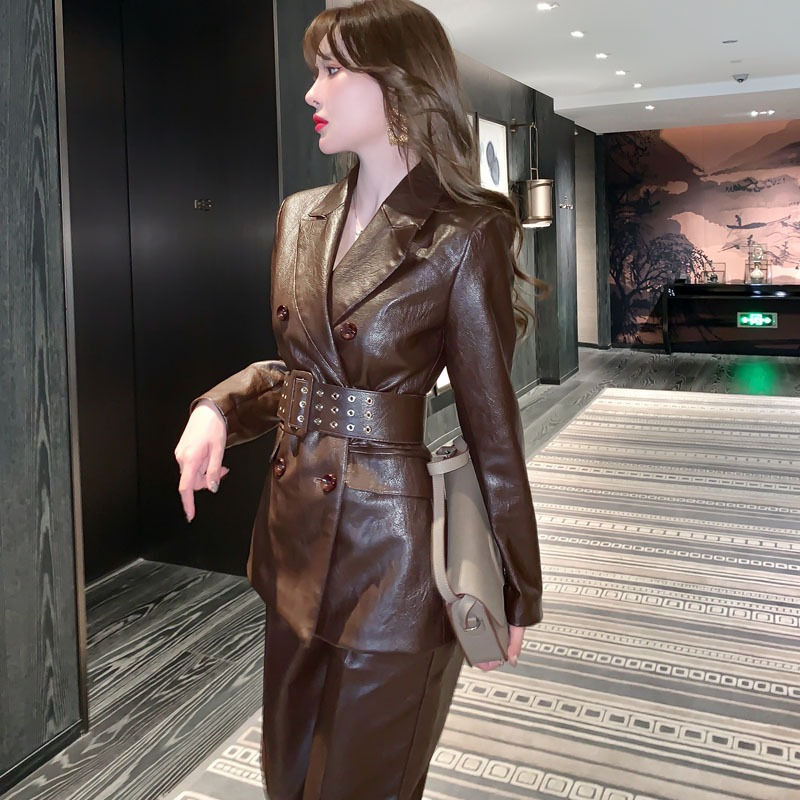 Thumbnail: Two Piece PU Leather Suit