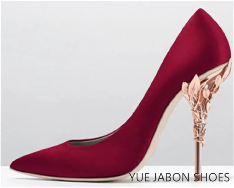 Miniatura: Luxury Elegant Women White Pointe Flower Heel Wedding Shoes