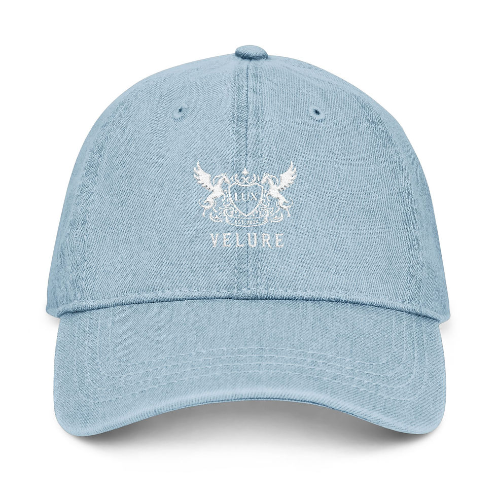 Thumbnail: VELURE Embroidered Crest Denim Hat 