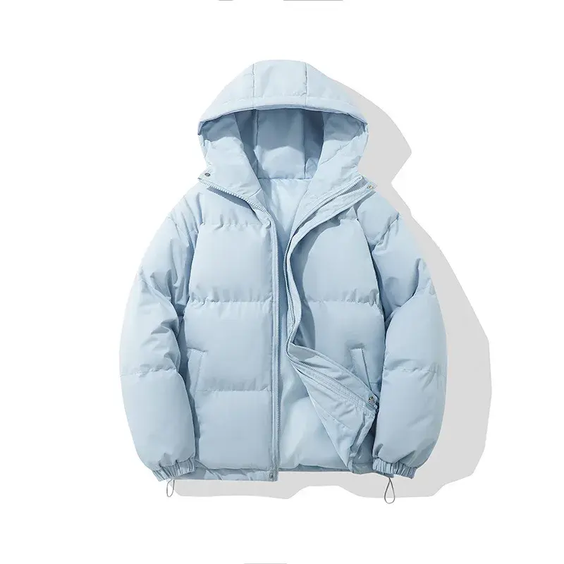 Thumbnail: Quilted Hooded Solid Color Coat