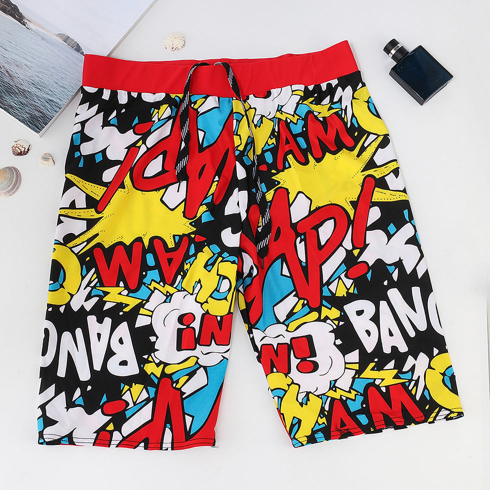 Thumbnail: Men's Graphic Print Swimming Trunks