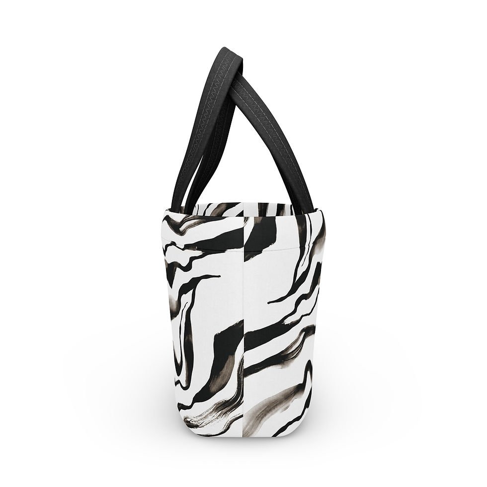 Thumbnail: Zebra Watercolor, Reusable Picnic Bag, Stylish Work Lunch Carrier