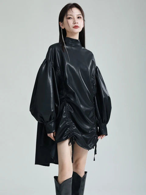 Thumbnail: Paoula Ruched Dress - Black