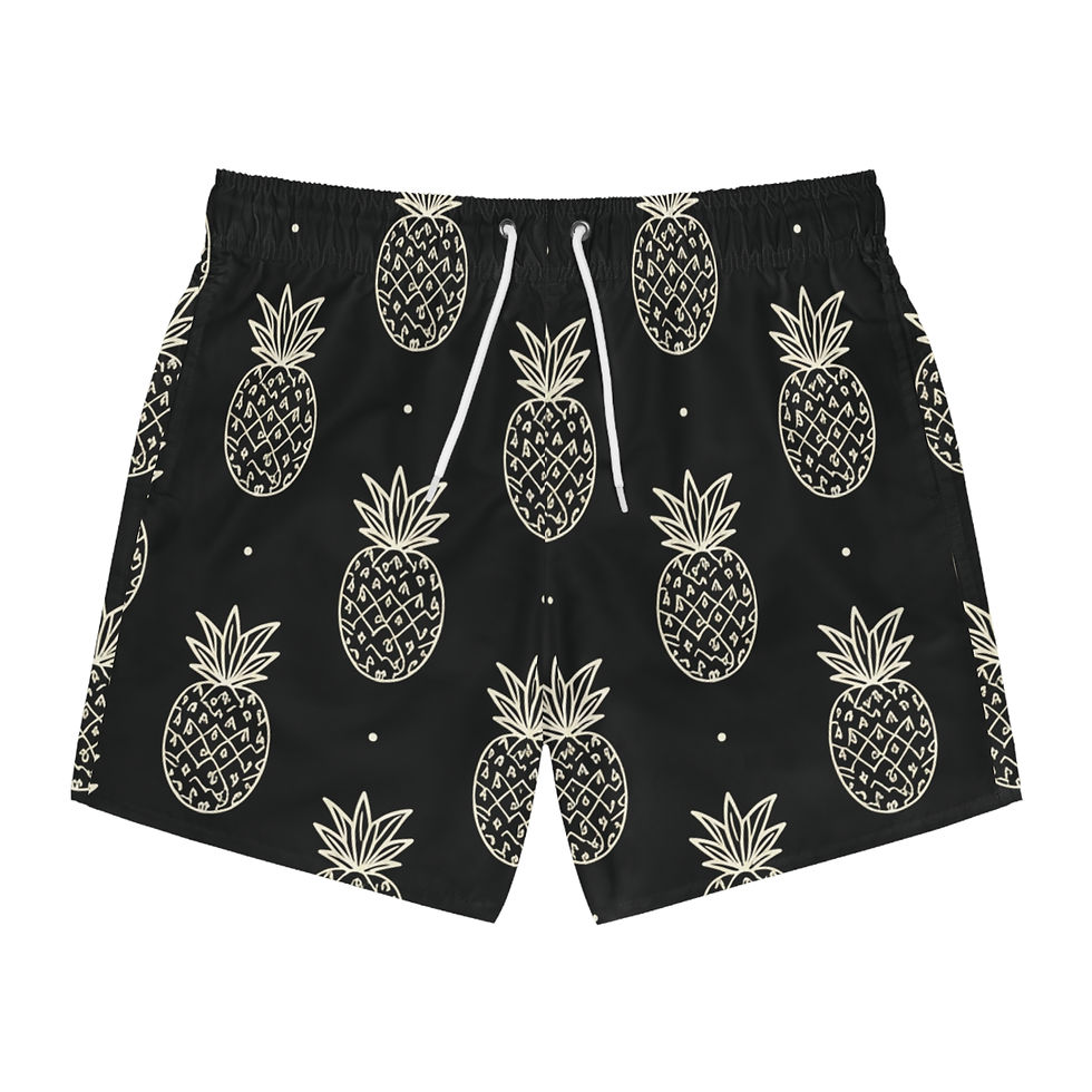 Thumbnail: Black & White Pineapple Swimming Trunks