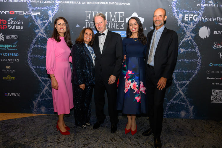 Prix Monte-Carlo Femme de l'Année 2026 Nada Raddaoui, Nissaf Raddaoui, Bernd Glocke, Suzanne & Michael Schwartz