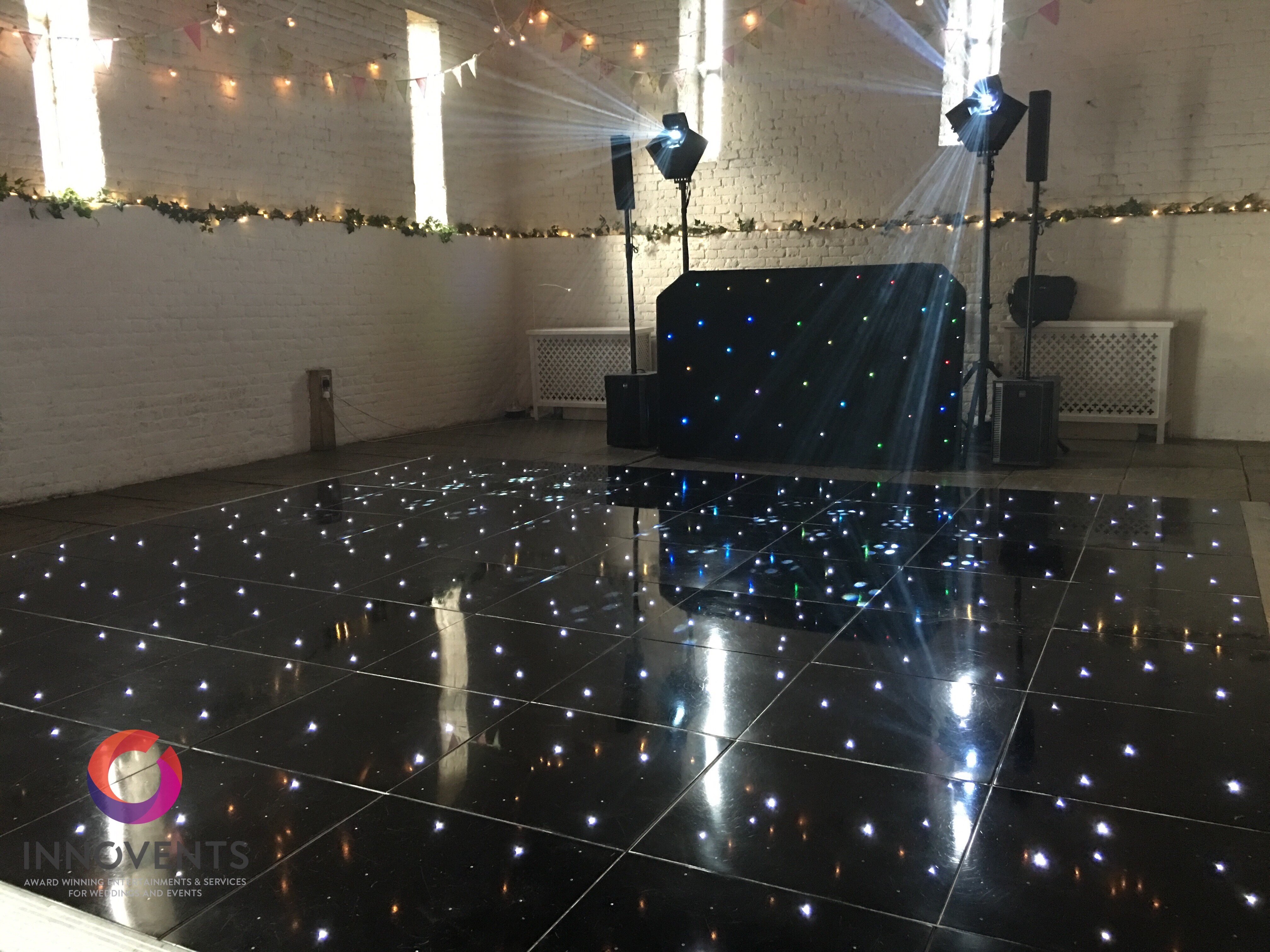 Black led dance floor for hire in Berkshire, Hampshire and Surrey