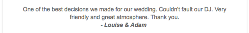 Customer Review from Louise and Adam