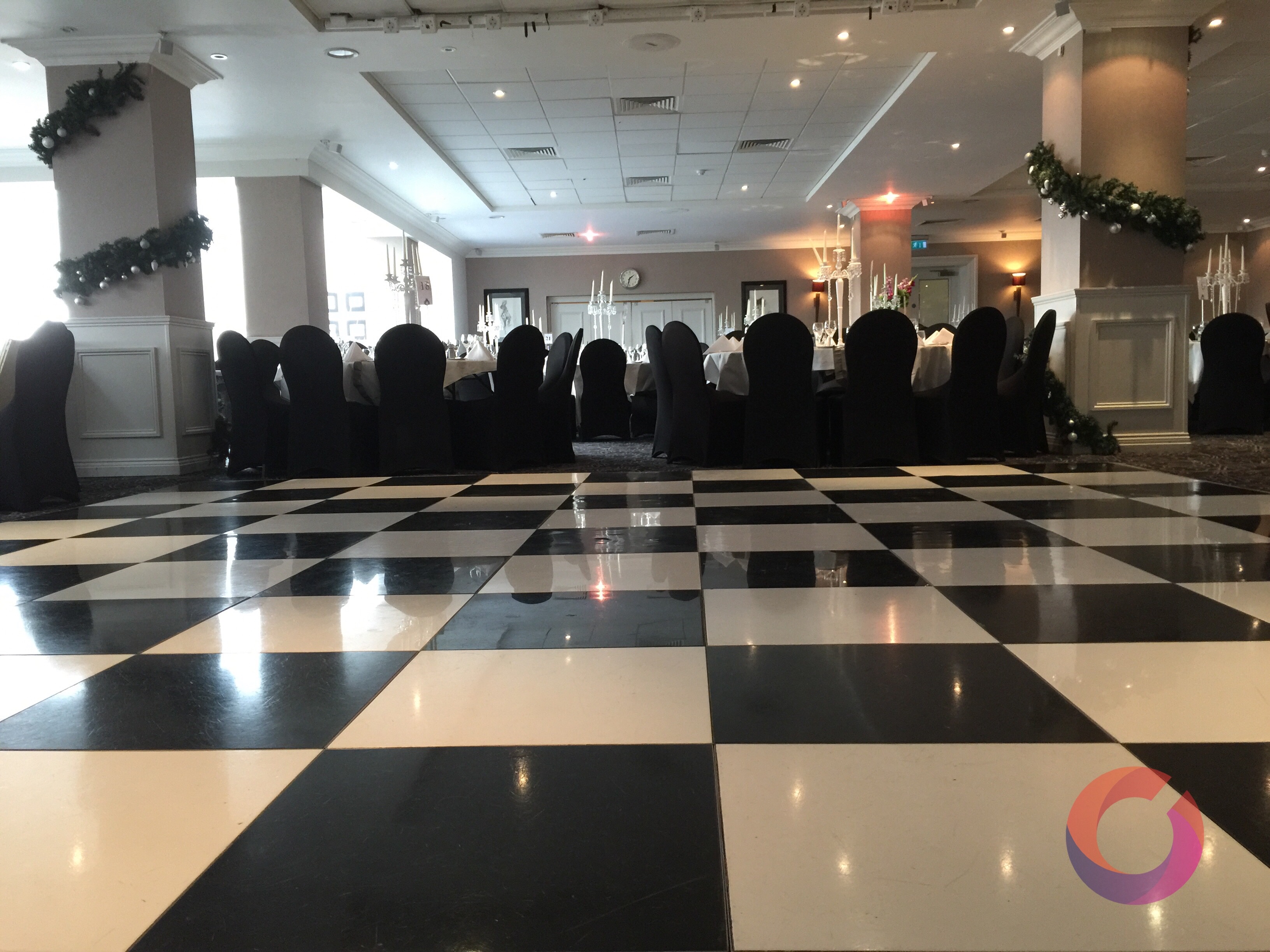 Black & White dance floor hire in Berkshire, Hampshire and Surrey