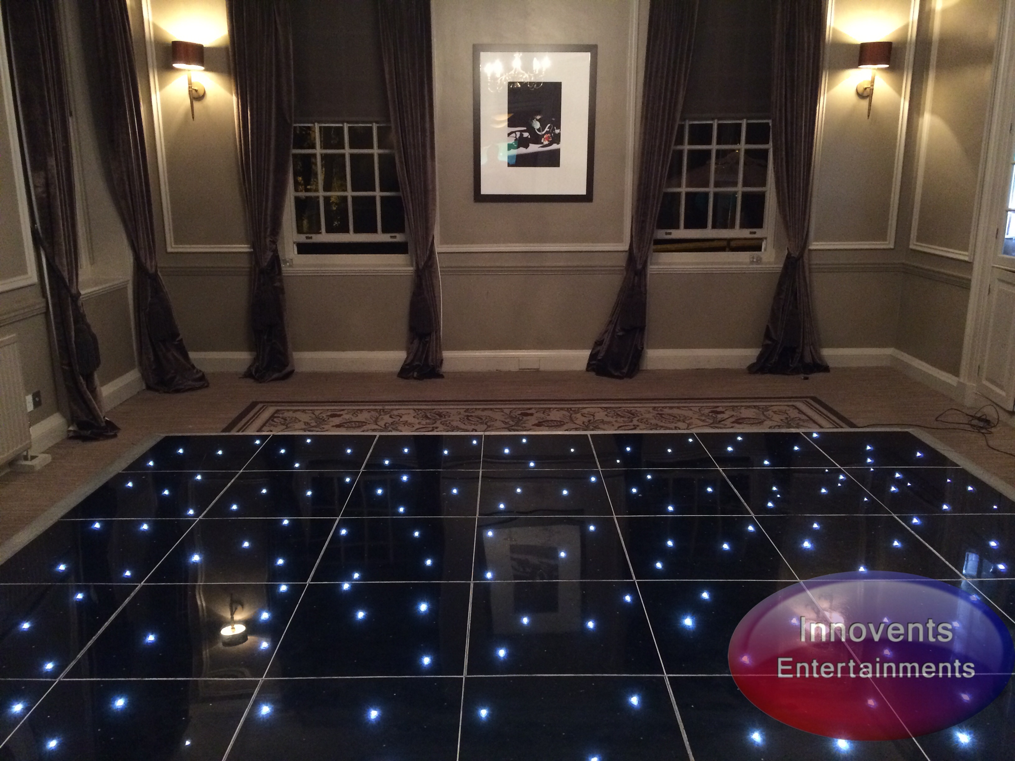 Black led dance floor for hire in Berkshire, Hampshire and Surrey