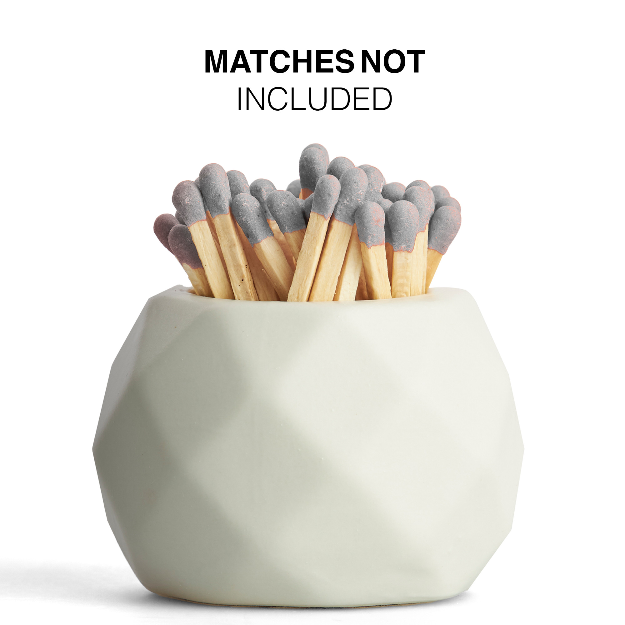 White Oval Design Ceramic Match Holder