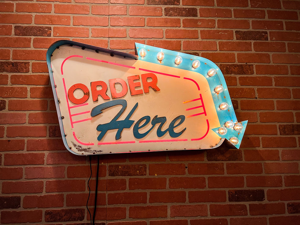Thumbnail: Order Here, Retro Diner Marquee Sign