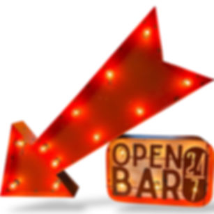 Bar Open 24/7 Arrow Steel Marquee Sign 