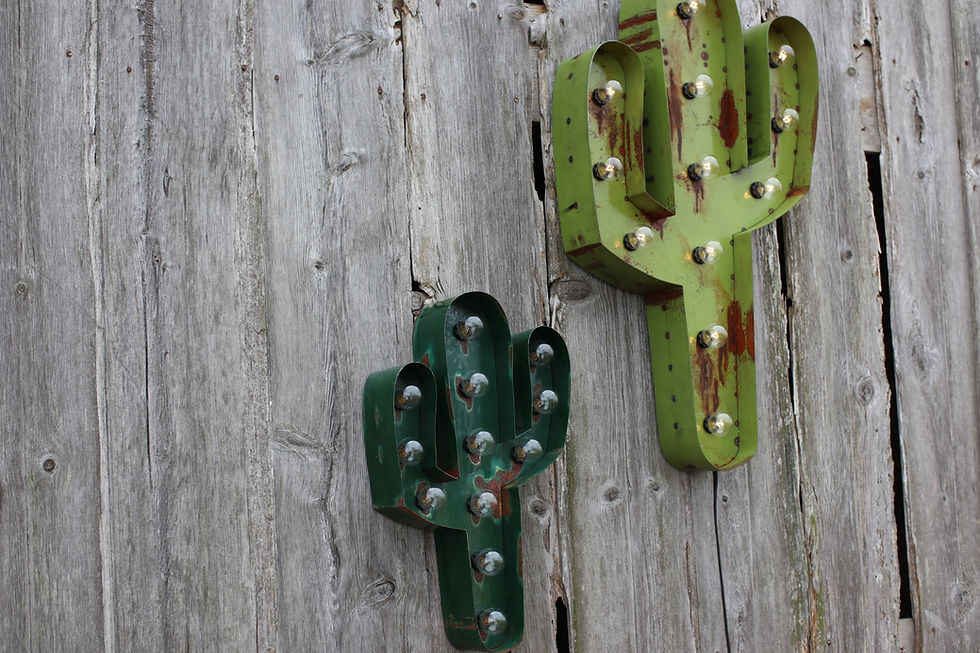 Thumbnail: Large Wall Hanging Marquee Sign: Retro Distressed Cactus