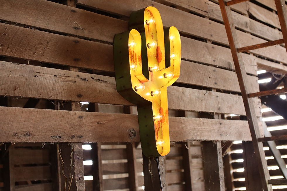 Thumbnail: Large Wall Hanging Marquee Sign: Retro Distressed Cactus