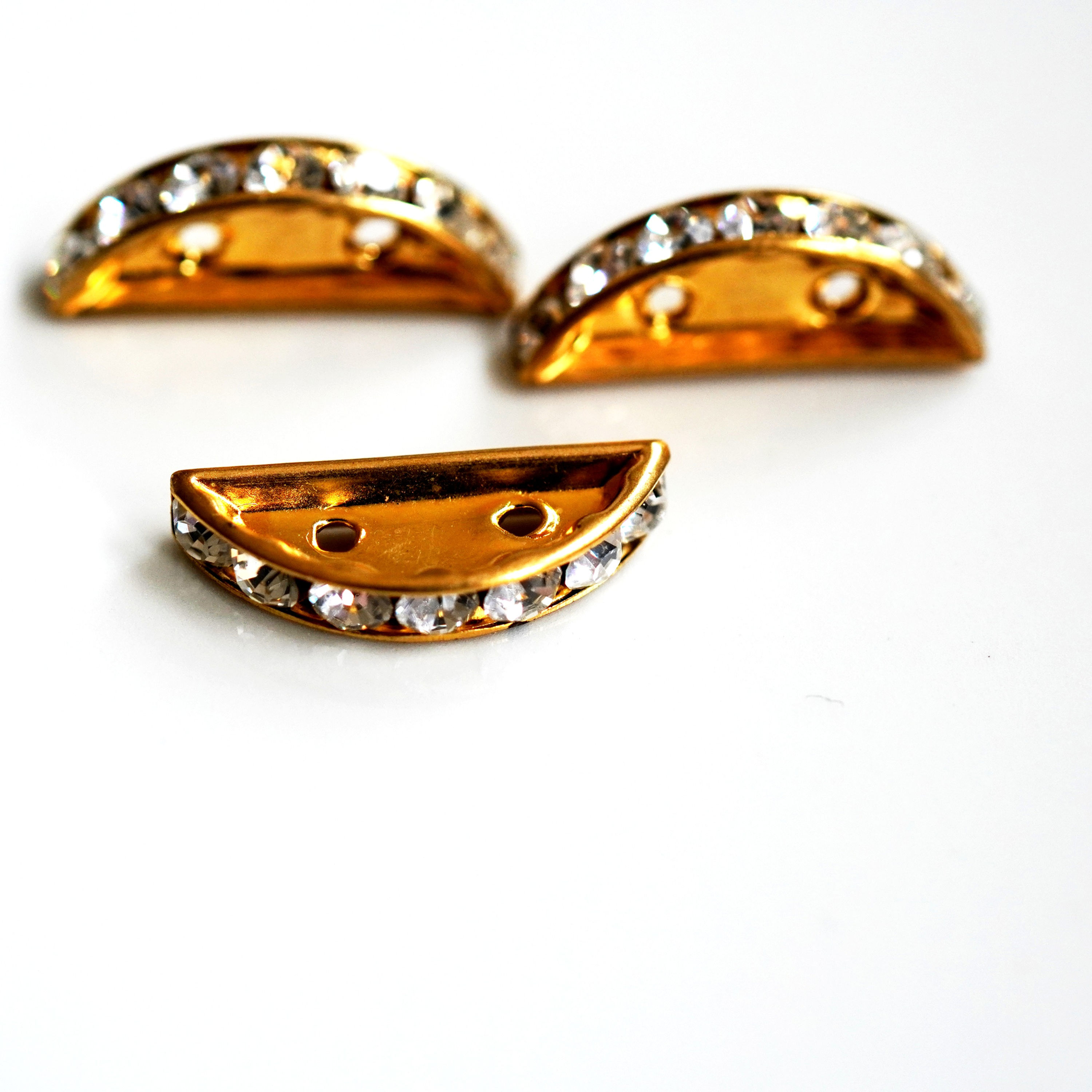 Half Moon Swarovski Spacers x 25