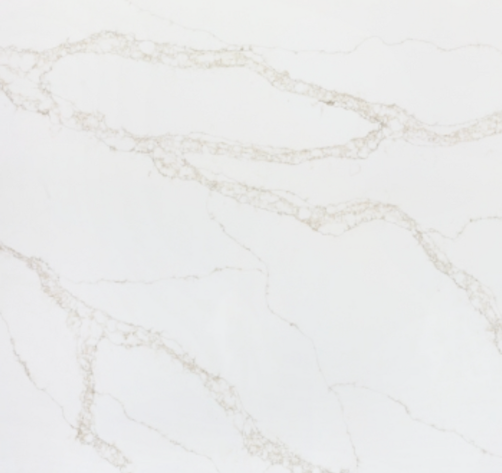 Light gray marble surface with light tan veining