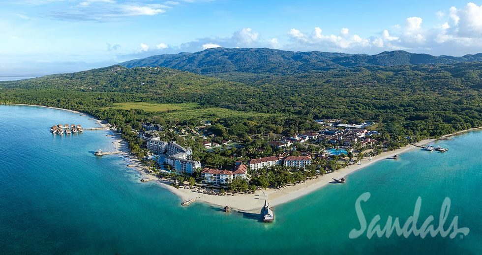Aerial view of Sandals South Coast showing expansive resort layout