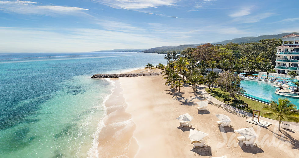 Sandals beachfront resort view at noon