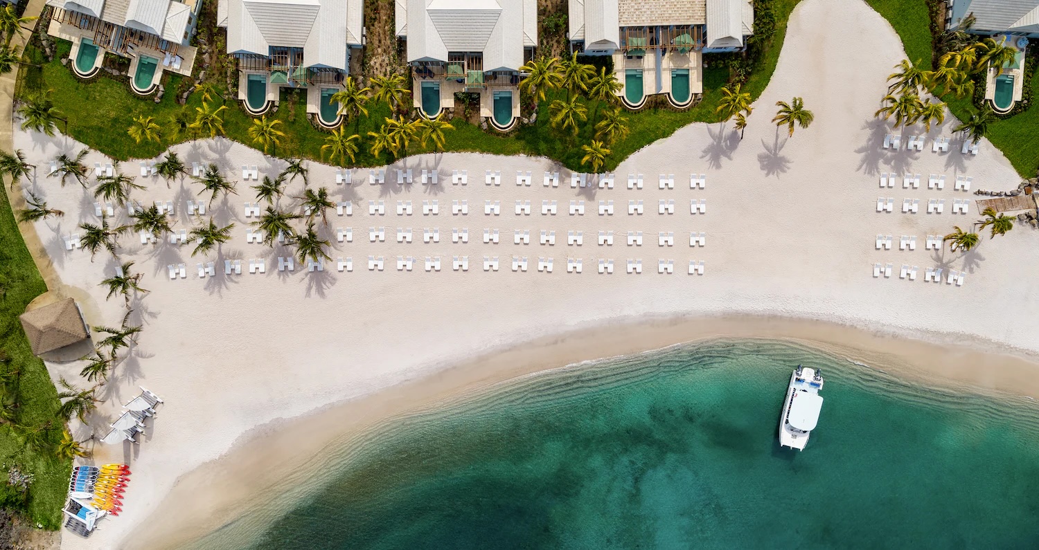 Private beach cove at Sandals Saint Vincent