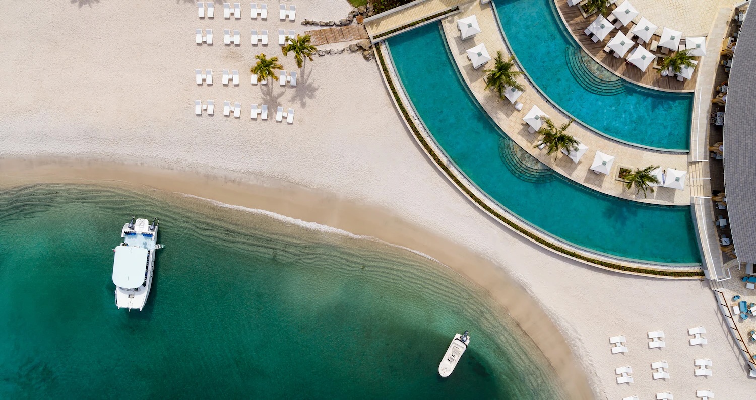 Beachfront and resort overview at Sandals Saint Vincent