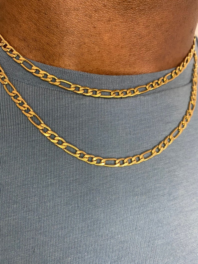 Thumbnail: 4.5mm Gold Plated Figaro Chain