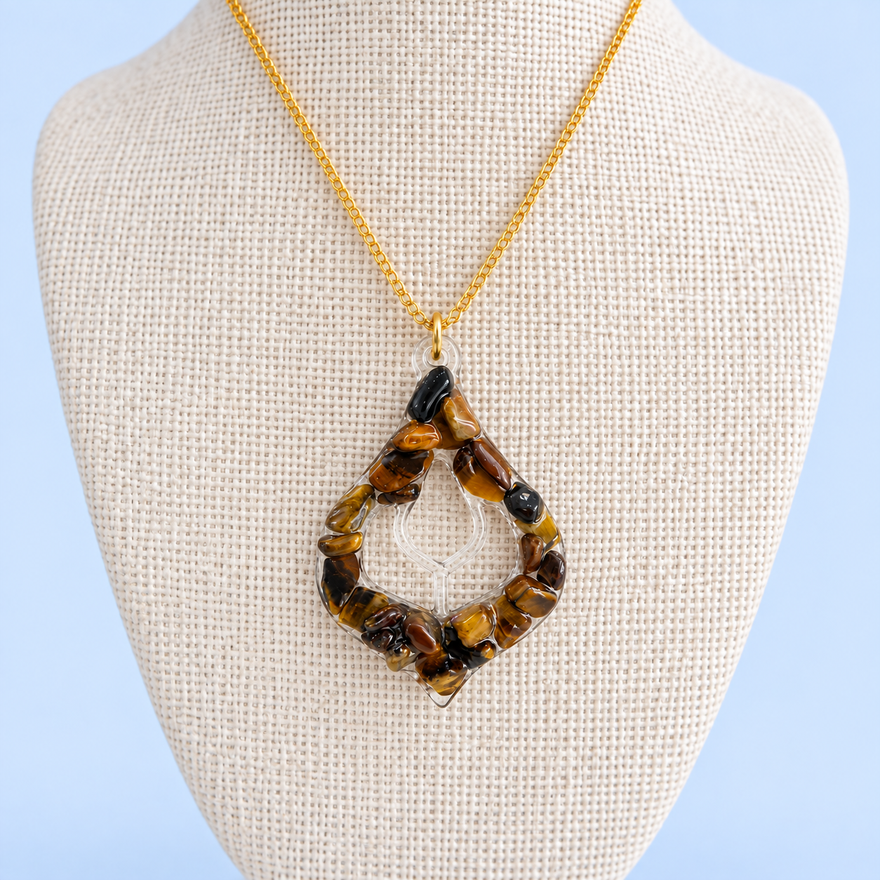 Tiger's Eye Chip Boho Pendant