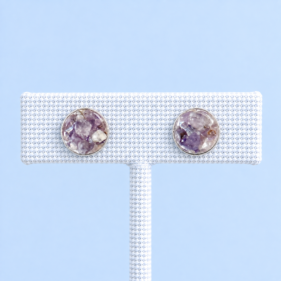 Thumbnail: Amethyst Chip Stud Earrings