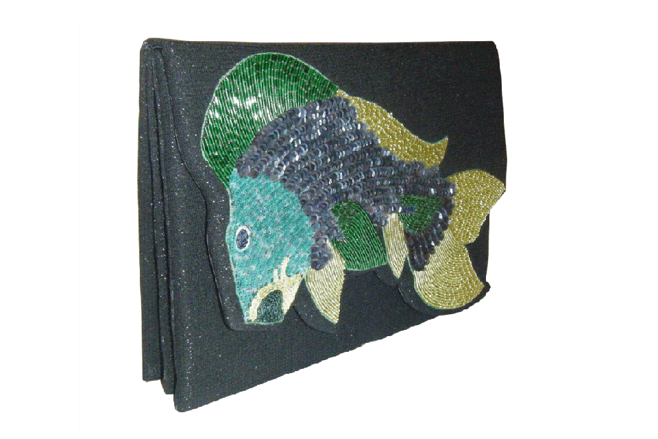 Clutch mit Fisch-Motiv