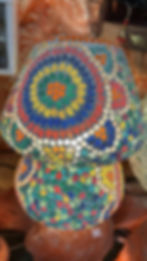 Miniatura: Lampada mosaico fungo multicolore