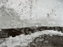 Rachas. Ink with wax on paper mounted on birch wood panel. 9_ x 12_