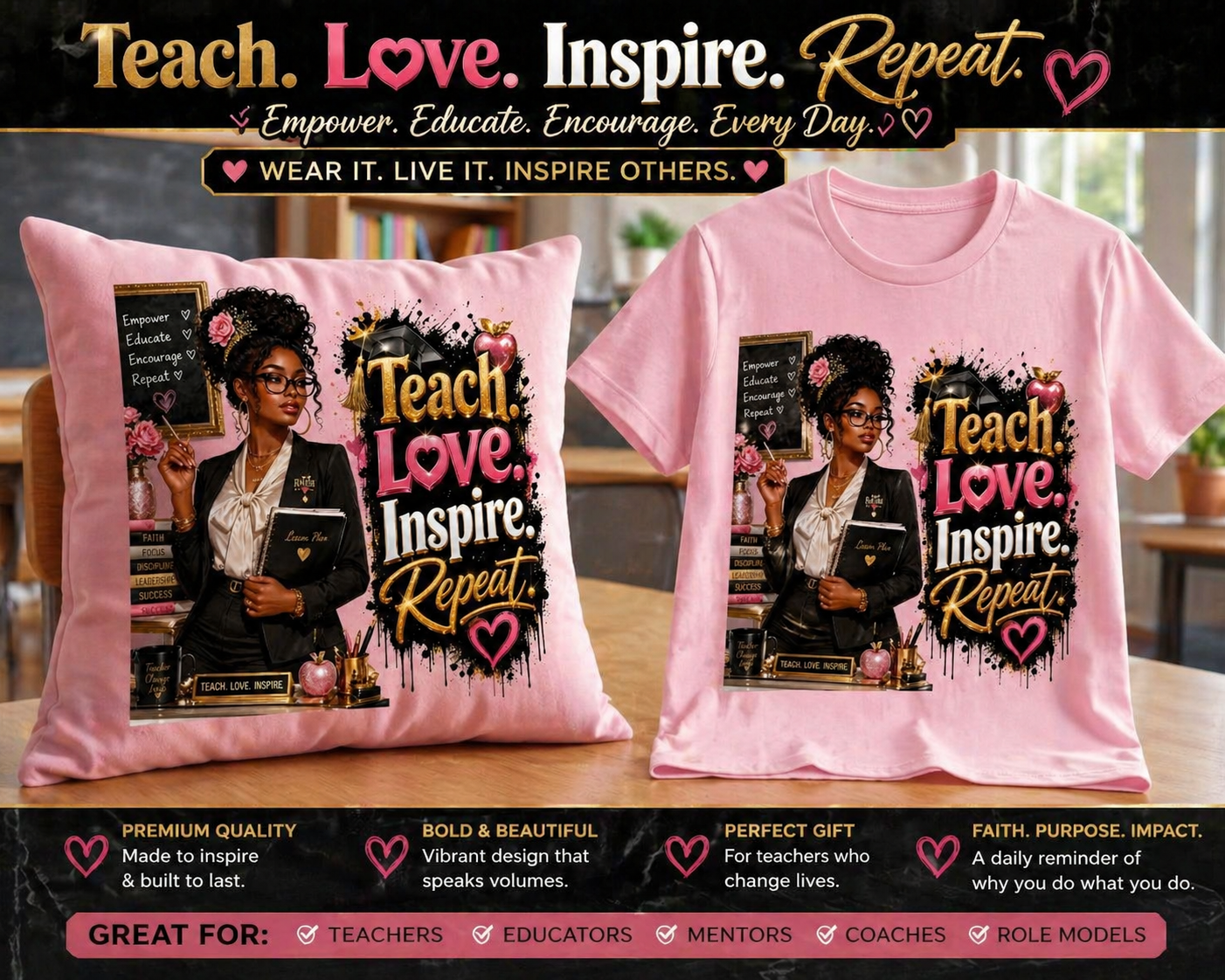 Teacher Love Inspire Repeat Bundle