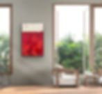 Allure In Situ View - Red Abstract Seascape Painting