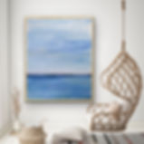 Large Blue Abstract Seascape In Situ