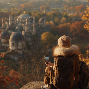 étudiante en voyage durant l'automne 2025