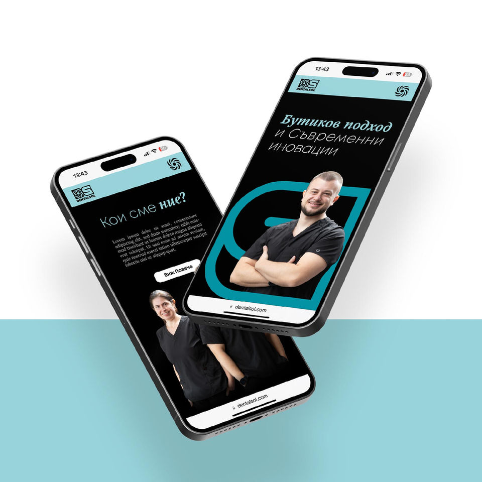 Web design example for DENTALSOL displayed on a mobile device.