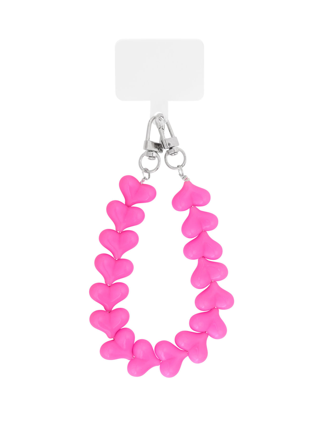 Heart phone cord pink