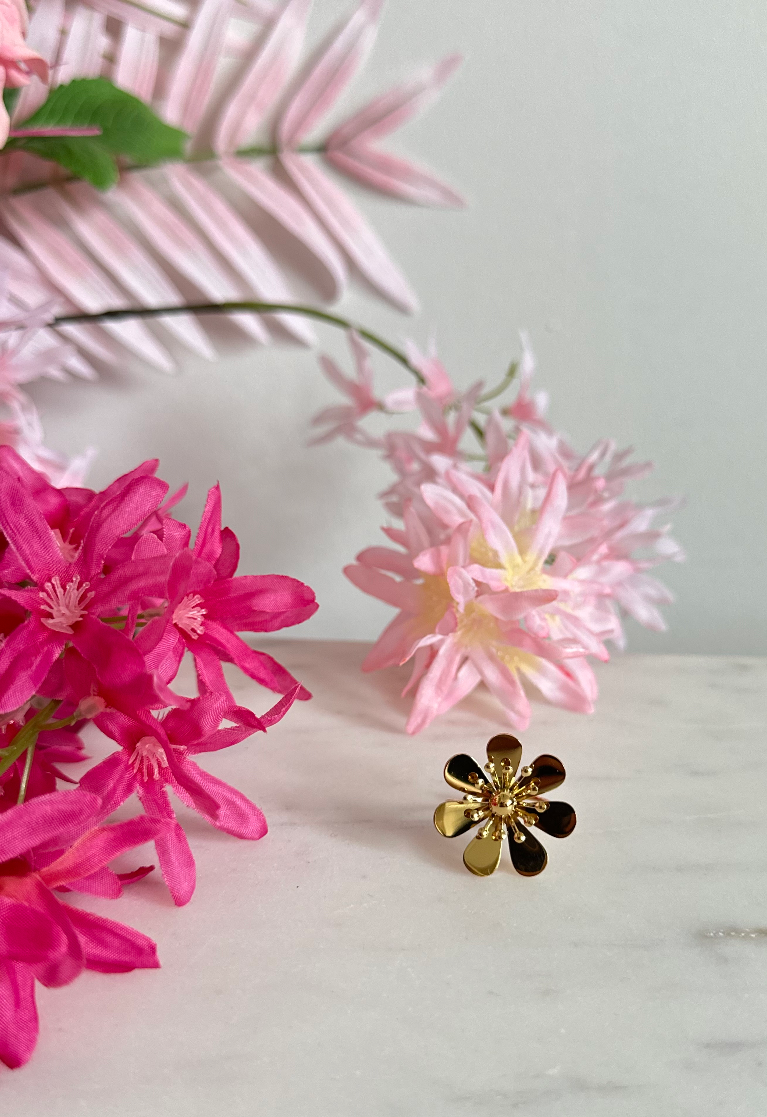 Jasmijn flower ring gold