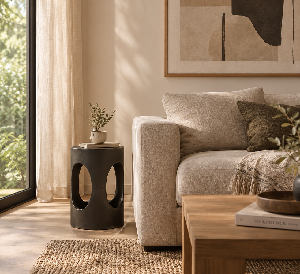 mesa auxiliar madera negra