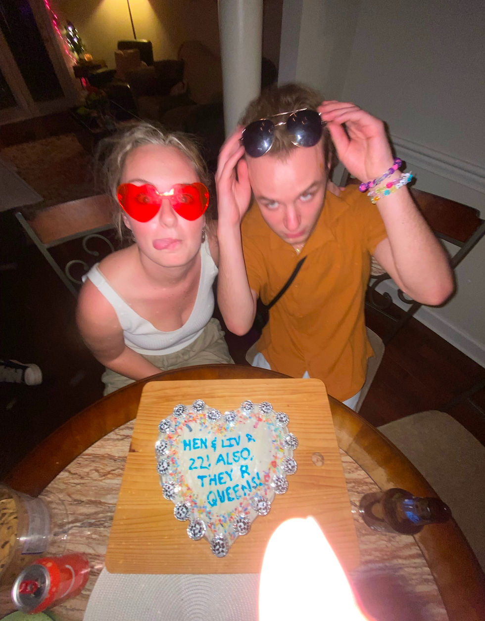 I can't take credit for this cake but I'd love to say I helped decorate! The real cake boss in question is my dear friend Delaney who visited me in Nashville this past summer when Henry and I had a combined birthday party (sorry for doing you dirty in this picture Hen it's the only one I have that shows the entire cake)!