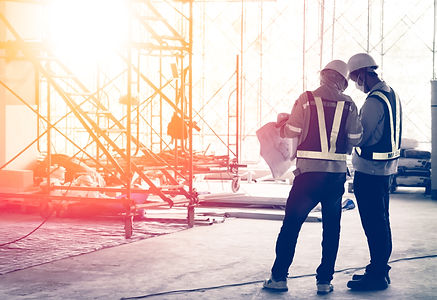 Silhouette engineer in safety protective