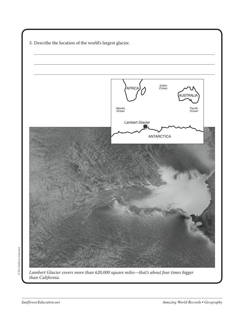 Thumbnail: Amazing World Record of Geography: GLACIERS—Worksheets and Activities