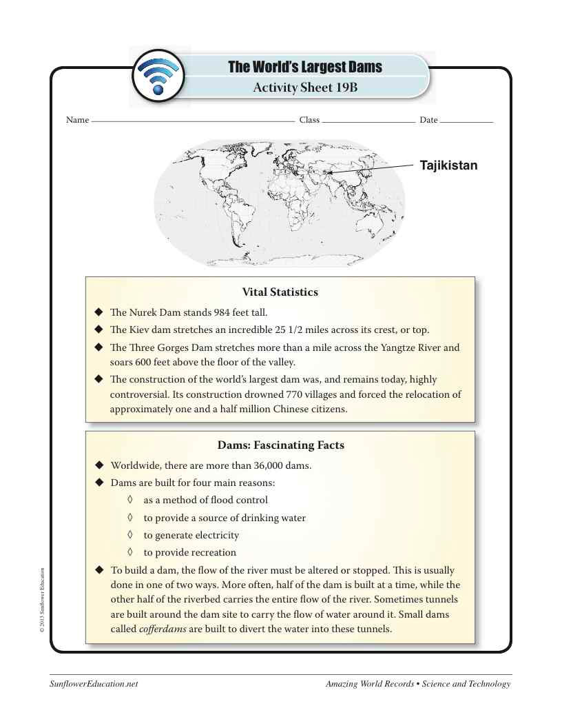 Thumbnail: Amazing World Record of Science and Technology: LARGEST DAMS—Worksheets