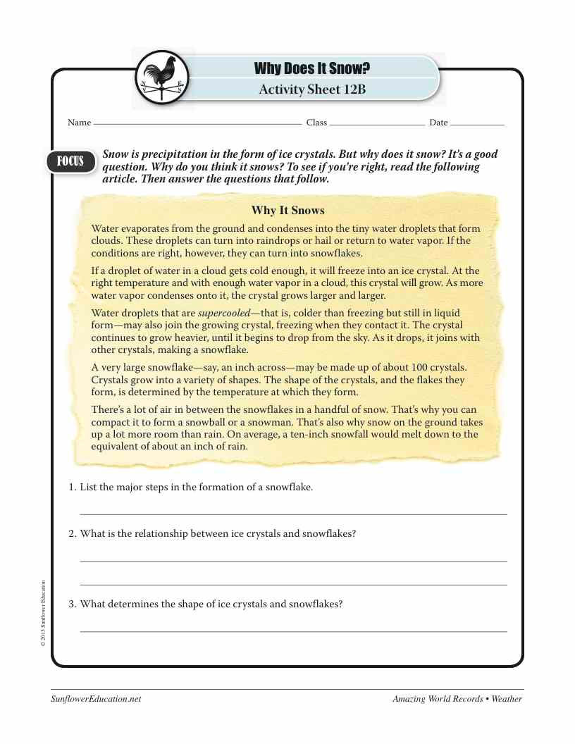 Thumbnail: Amazing World Record of Weather: GREATEST SNOWFALL—Worksheets and Activities