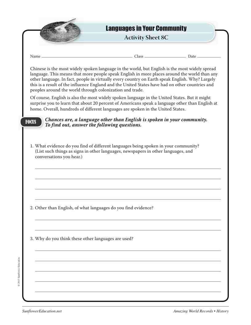 Thumbnail: Amazing World Record of History: MOST WIDELY SPOKEN LANGUAGE—Worksheets