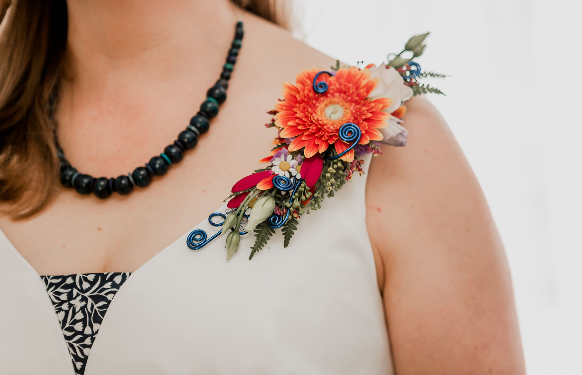 Decorative ladies corsage, lapel flowers for LGBQT wedding